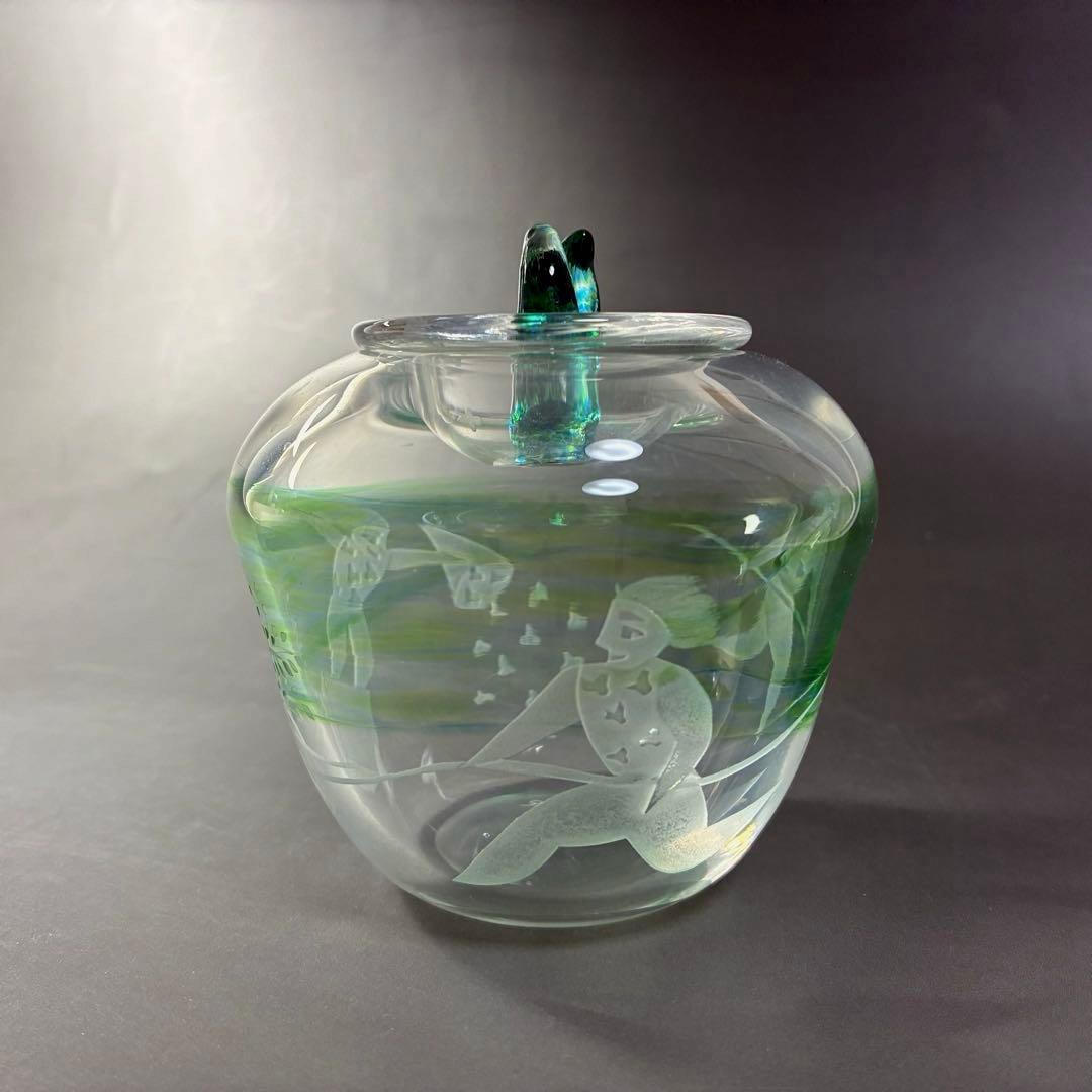 風の精 キャンディポット 小物入れ あめや瓶 ガラス作家 染谷よう子