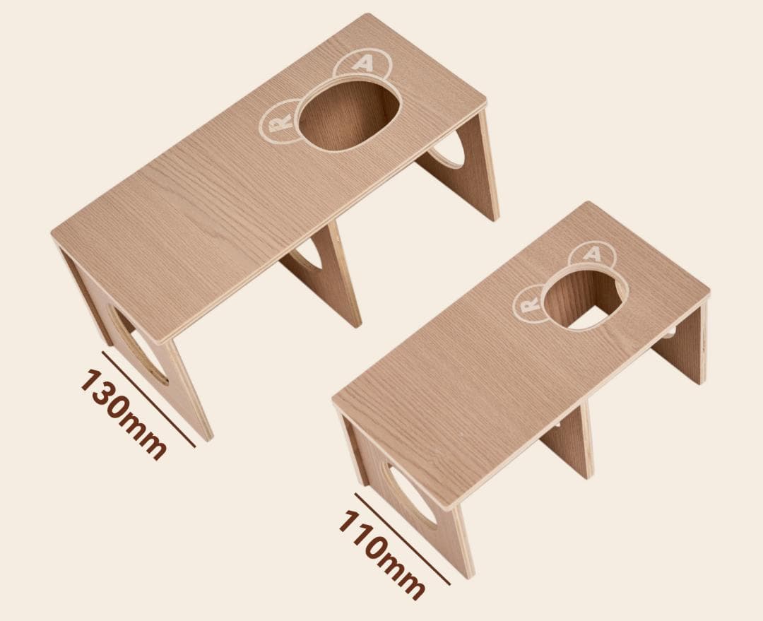 RaCoCo 小動物用木製ハウス 2穴付き 小動物用品