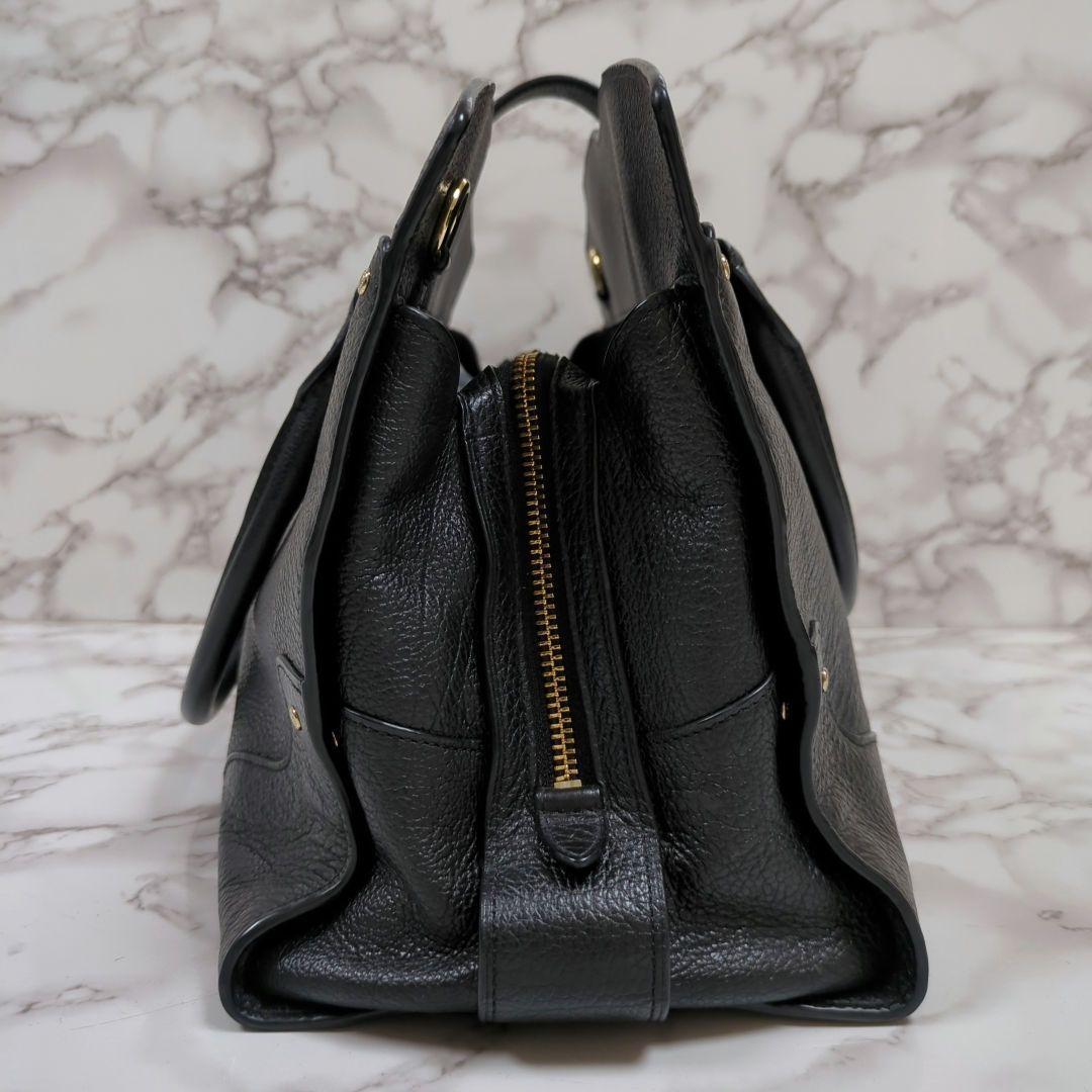 コーチ　マーサー　サッチェル　ペブルドレザー　ハンドバッグ　ターンロック　3室