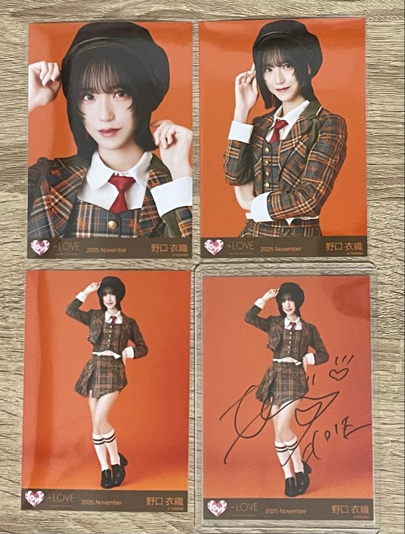 イコラブ ＝LOVE 野口衣織 ラブソングに襲われる 生写真 コンプ 直筆サイン