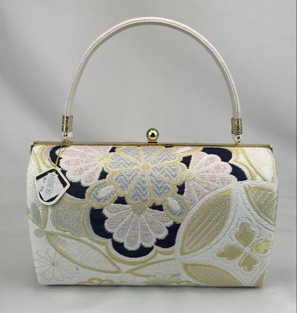 正絹帯地　振袖厚底草履バックセット　 減りずらい赤クレープ底使用