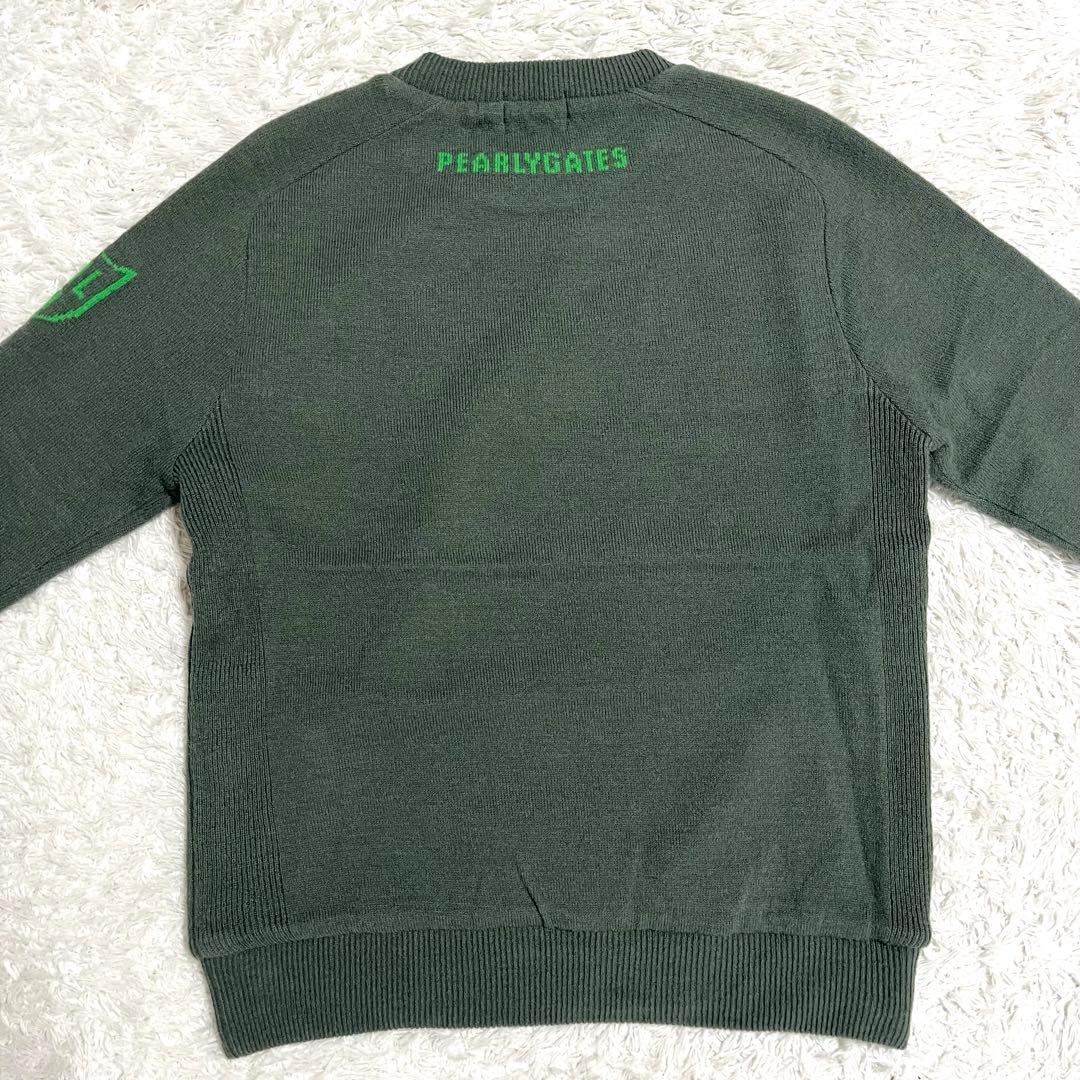 パーリーゲイツ ゴルフウェア トップス スニード ニット セーター 防寒 緑