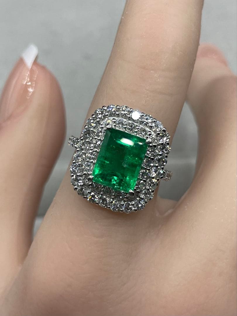 最終交渉可JA27★最高級 コロンビア産 エメラルド2.57ct リング 鑑付