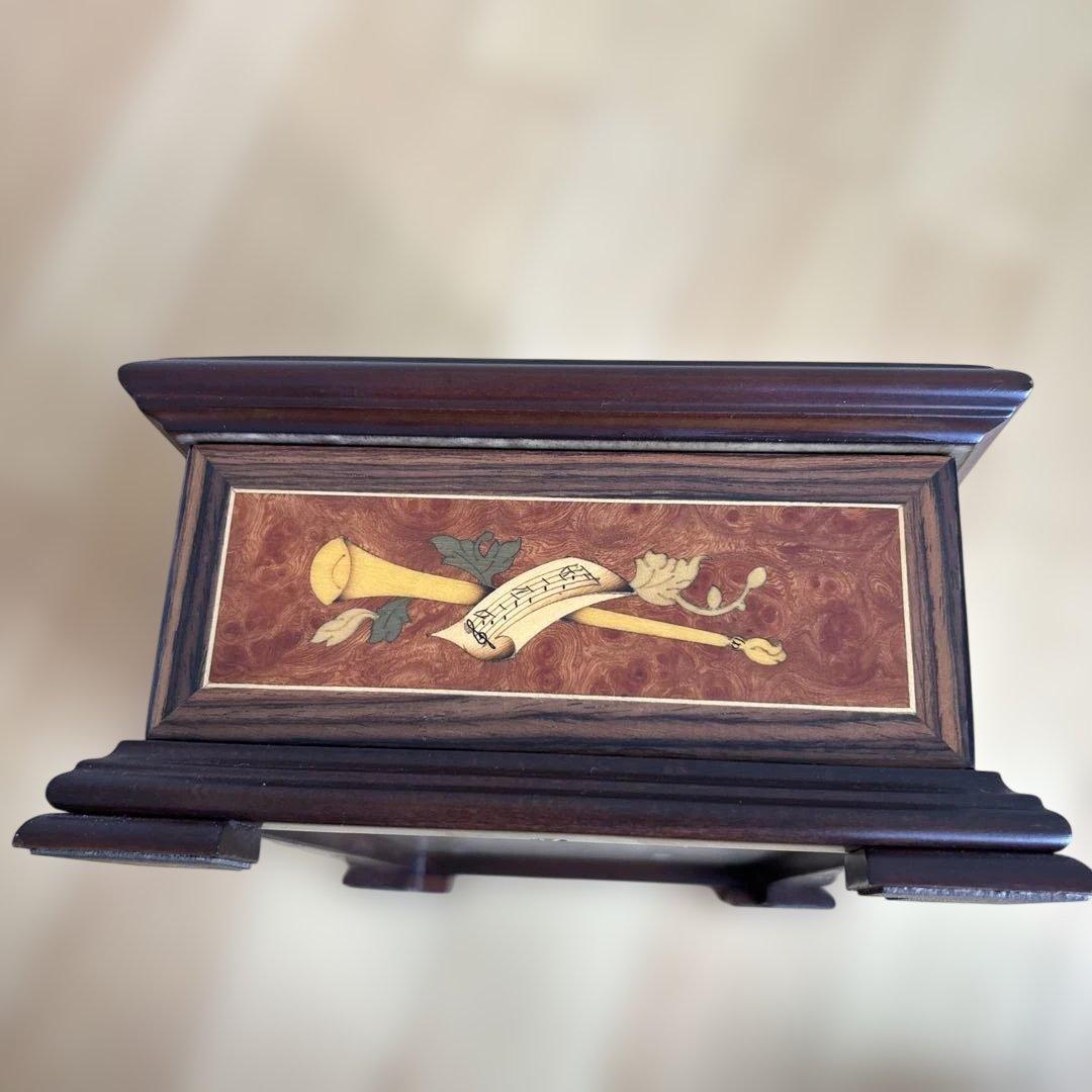 ⚠️箱のみ⚠️リュージュ72弁シリンダーオルゴール用 ボックス　空箱　楽器の象嵌模様