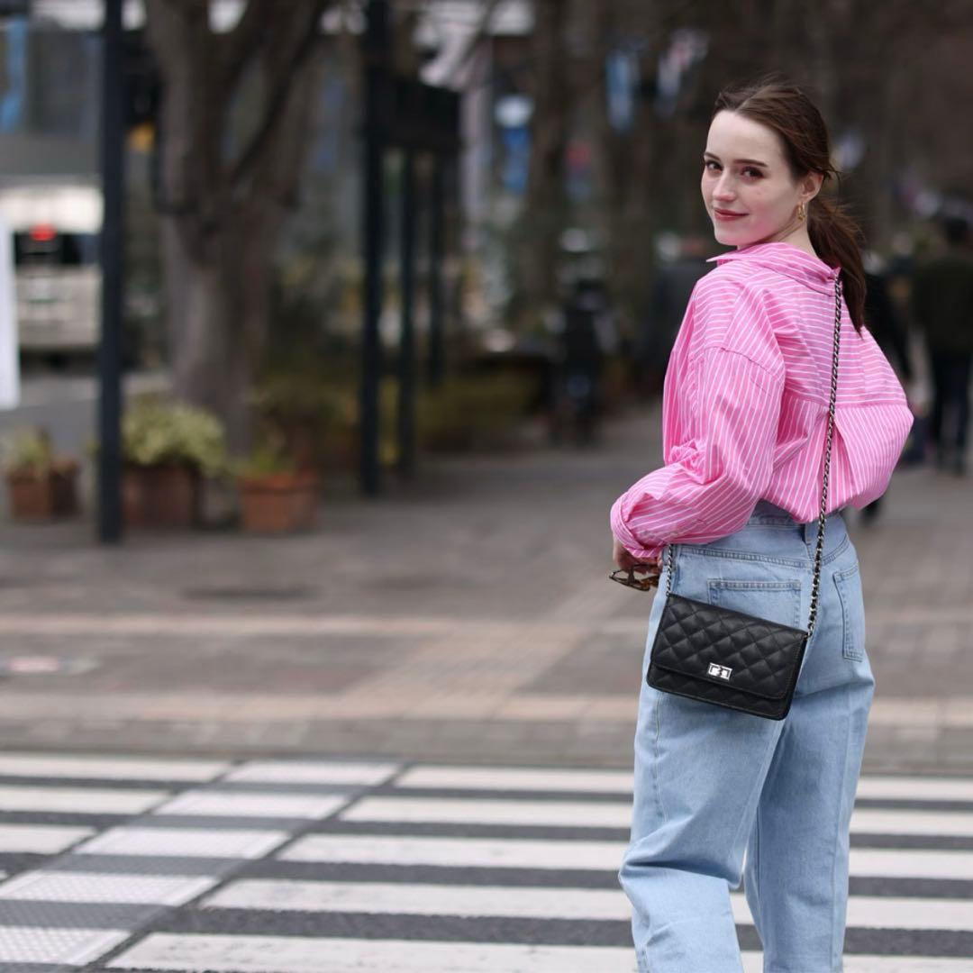 東京百花　キルティングチェーンバッグ　Caviar Oggia キャビアスキン