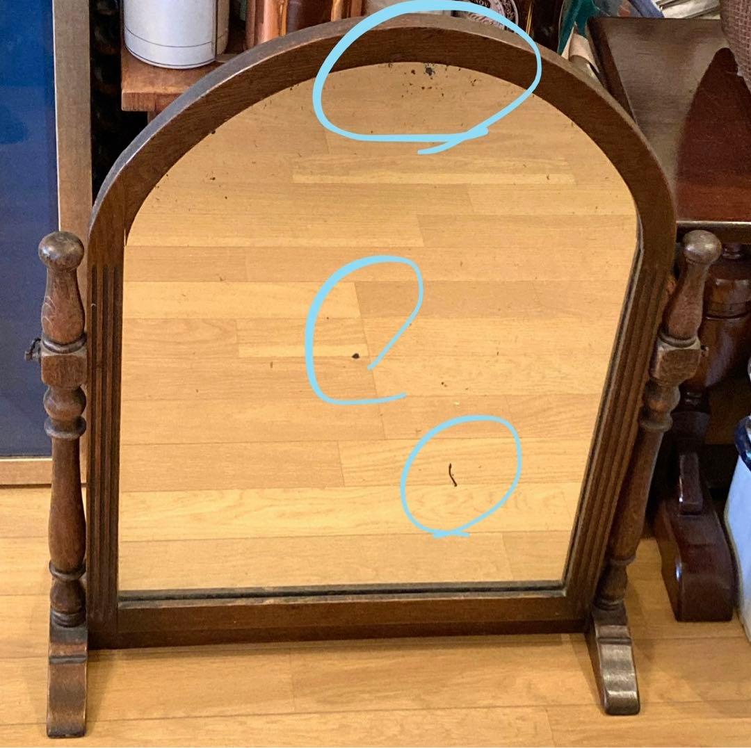 英国イギリスアンティークスタンドミラー鏡ミラードレッサー1920年