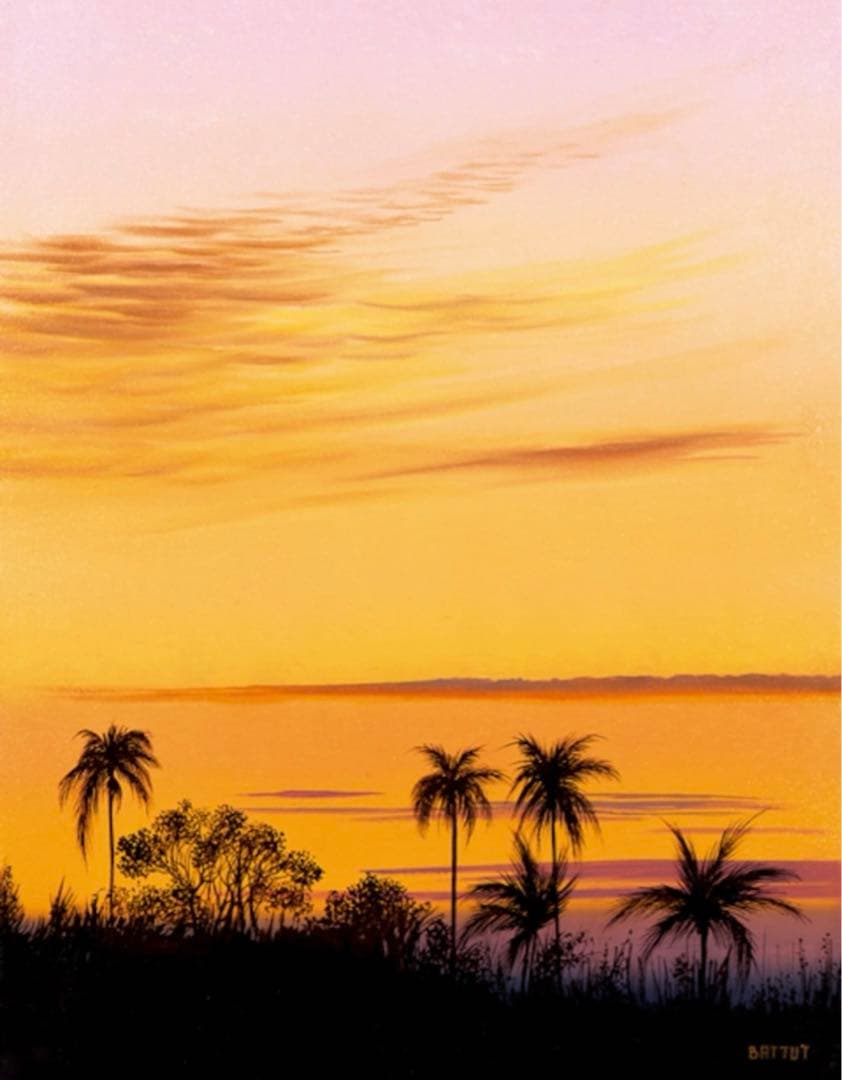 ミッシェル·バテュ シルクスクリーン サンセットビーチ 証明書付き