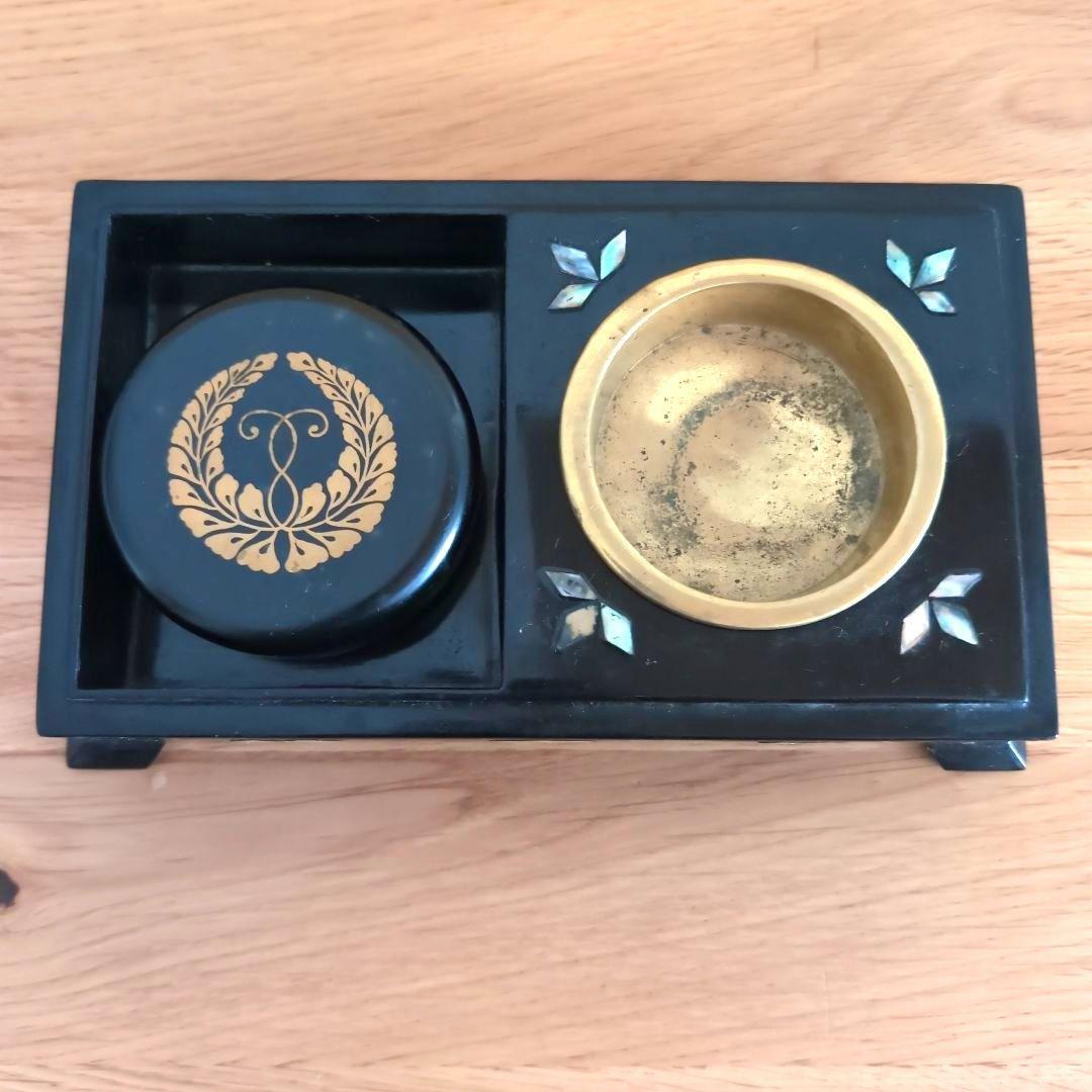 煙草盆 大正から昭和初期骨董 螺鈿細工 アンティーク骨董 インテリア置物