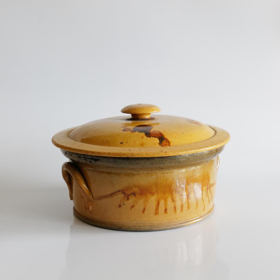 フランス 19c テリーヌポット (グラタン皿) 円形大きめ フランス 19c テリーヌポット (グラタン皿) 円形大きめ | chez Augustins