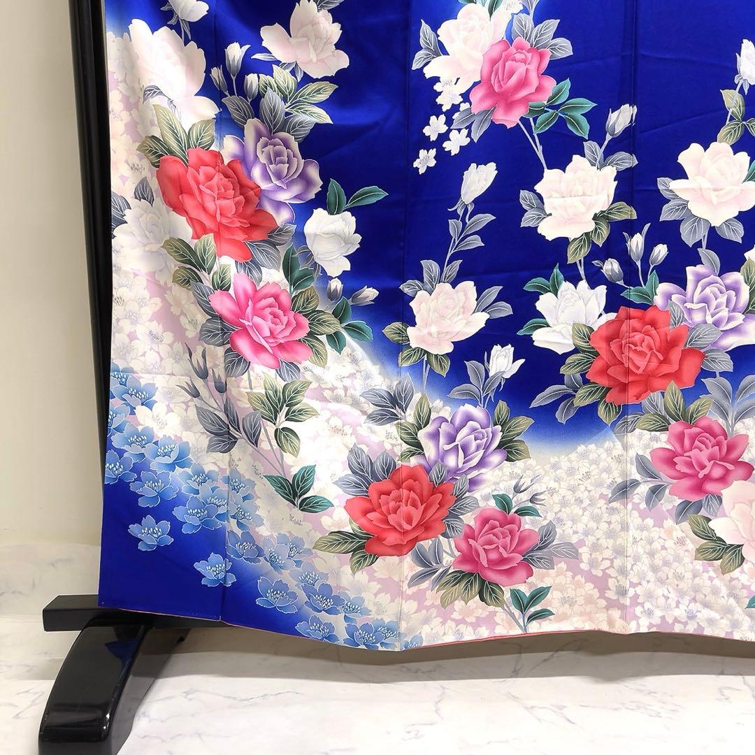 振袖 薔薇 桜 銀彩 着物 081tz