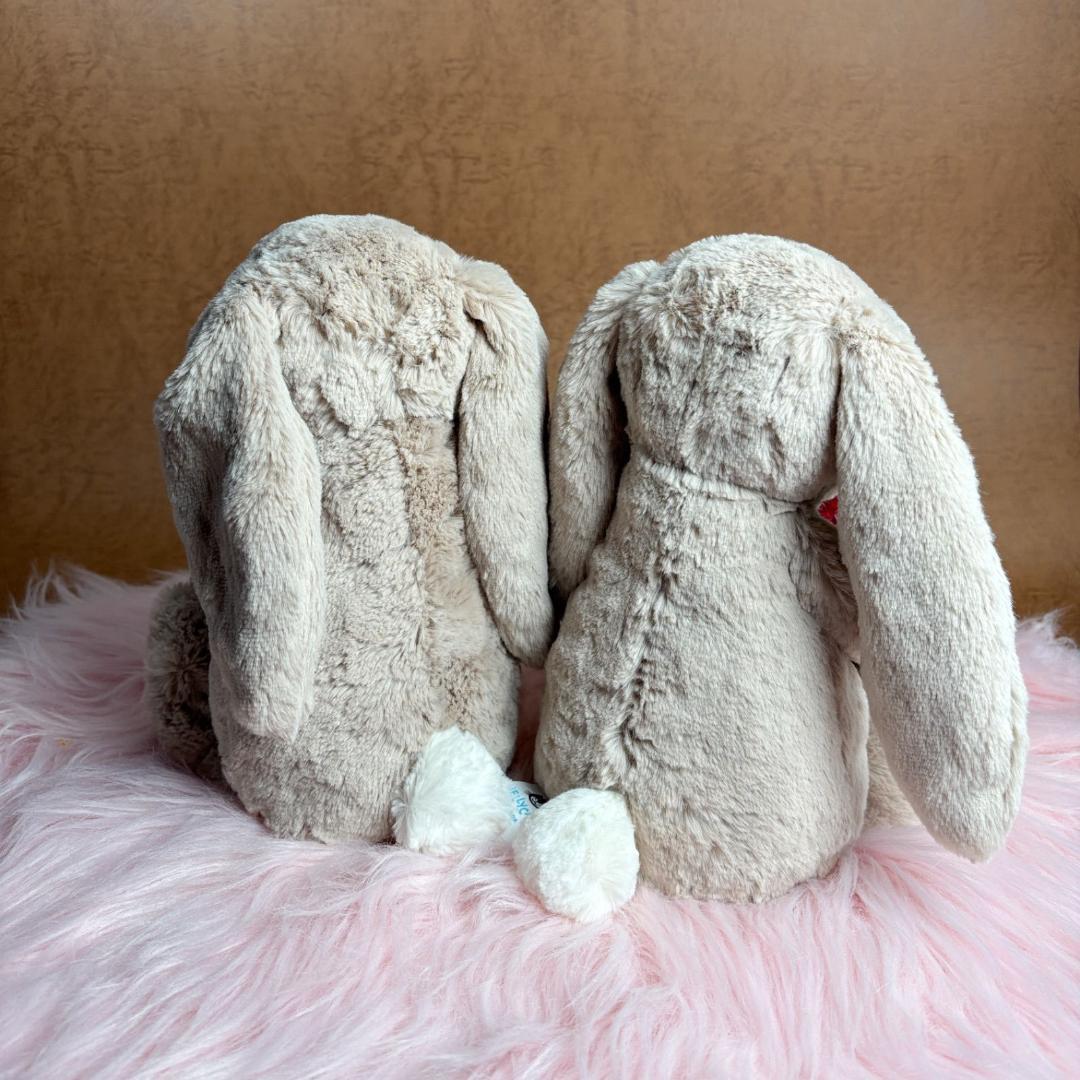 新品　ジェリーキャット　バシュフルバニーベージュ　誕生日ケーキ　ぬいぐるみ　袋付