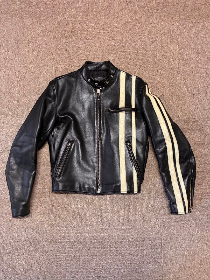 Wind Armor シングルライダース 縦ストライプ レザージャケット M
