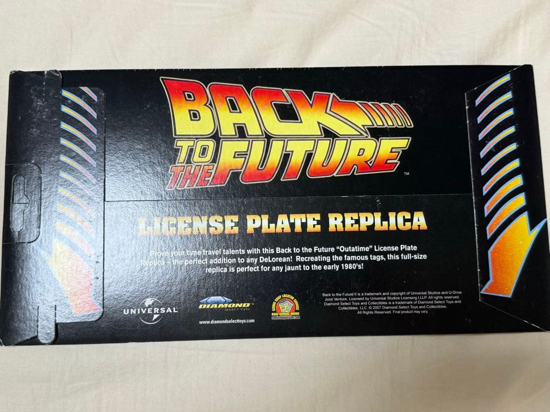 バック・トゥ・ザ・フューチャー　デロリアン ライセンスプレート　レプリカ