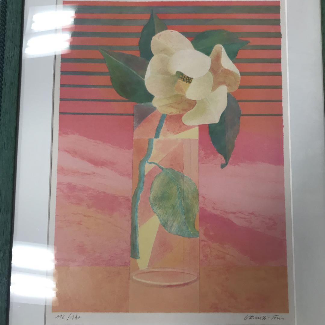 リトグラフ　一輪の花　クロード　コムレ