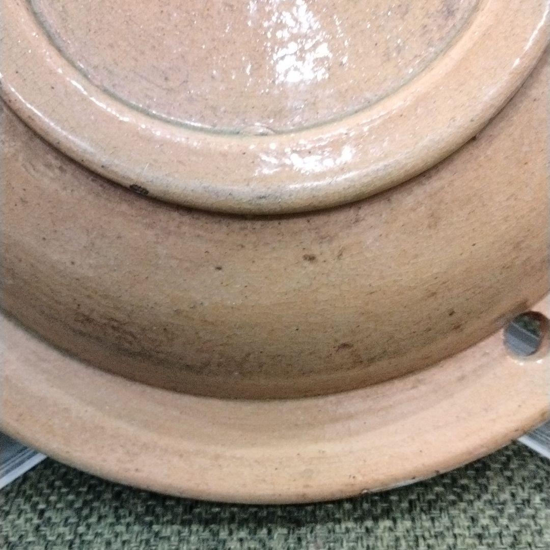 m239 江戸期 珉山焼 源内焼 弦葉図掛飾皿 大皿