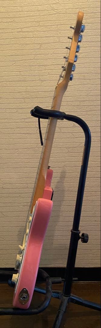 ミニエレキギターストラトキャスターピンクキッズ女子トラベルギタープレイテック廃番