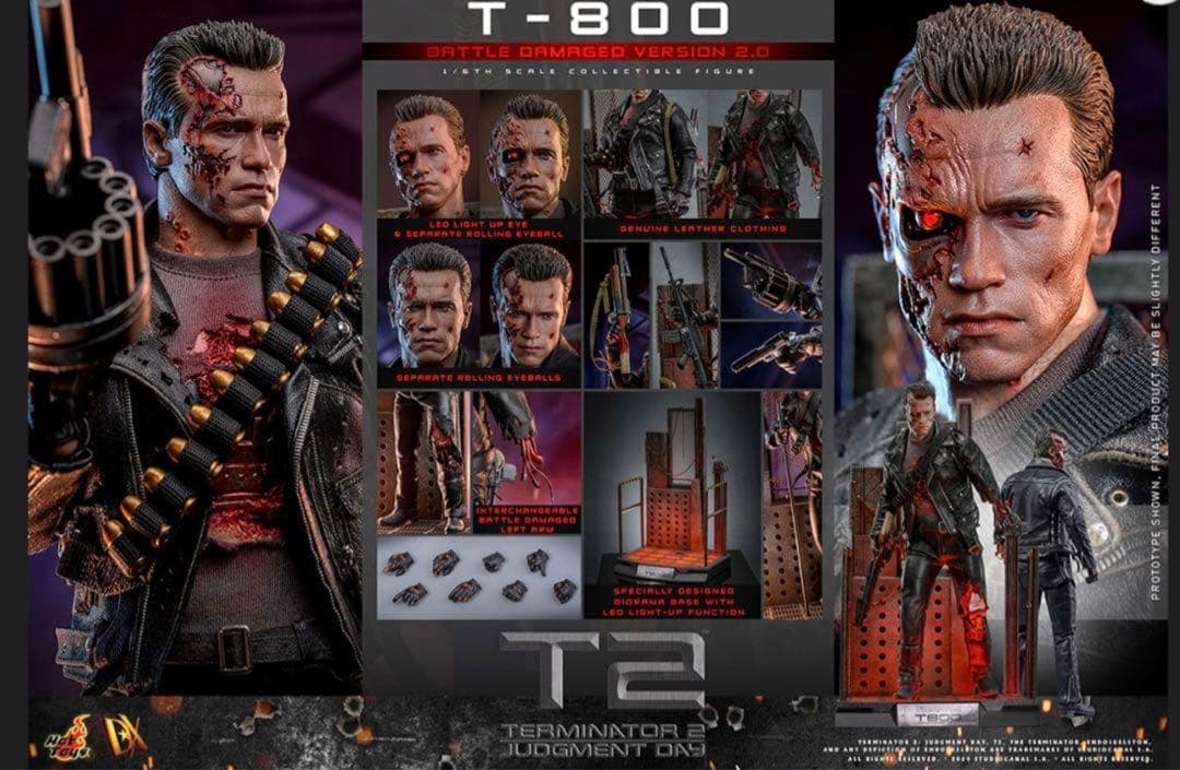 ホットトイズ 1/6 ターミネーター2 T-800バトルダメージ2.0 DX46