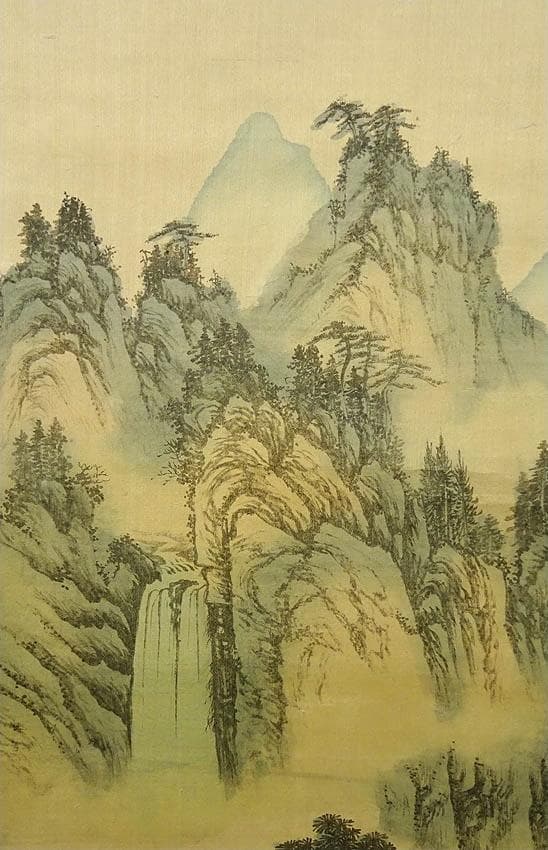 大幅掛軸 田中翠堂『彩色山水』絹本 肉筆 共箱付 掛け軸 g04159 - メルカリ