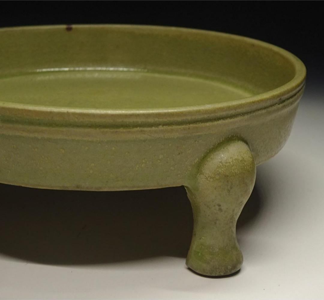 中国古玩 汝窯 筆洗 水孟 水盂 三足器 唐物 時代物 書道具 t66871