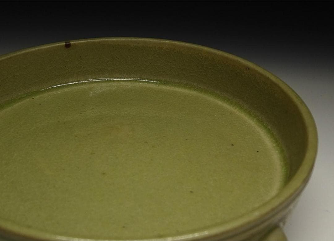 中国古玩 汝窯 筆洗 水孟 水盂 三足器 唐物 時代物 書道具 t66871