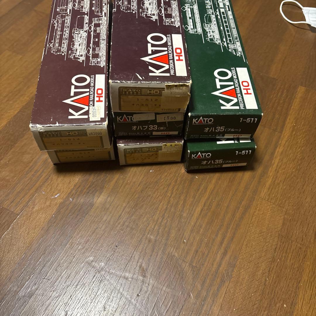 KATO HOゲージ 両セット 中古6輌オハフ42（茶） おまけ、の計7輌