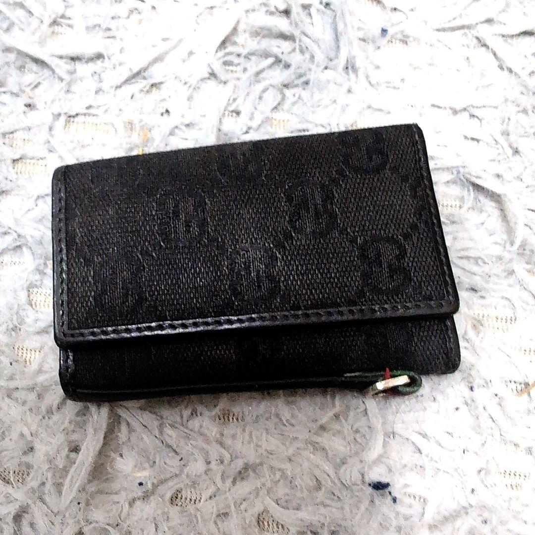 人気】GUCCI グッチ 6連 キーケース GGキャンバス 黒 シェリーライン