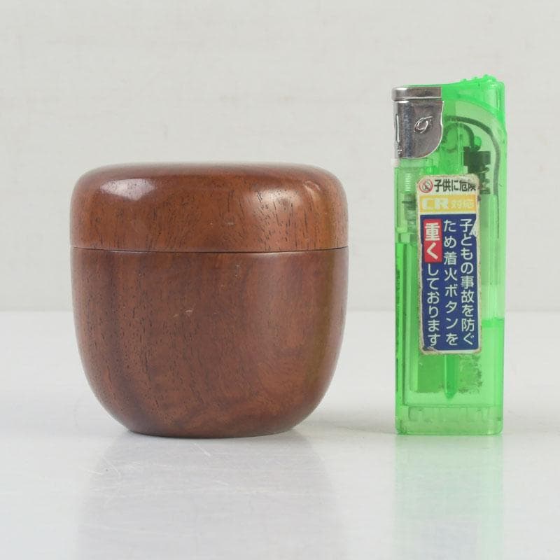 茶道具 天然木 無垢彫 棗 時代箱付 V 9311 木 箱