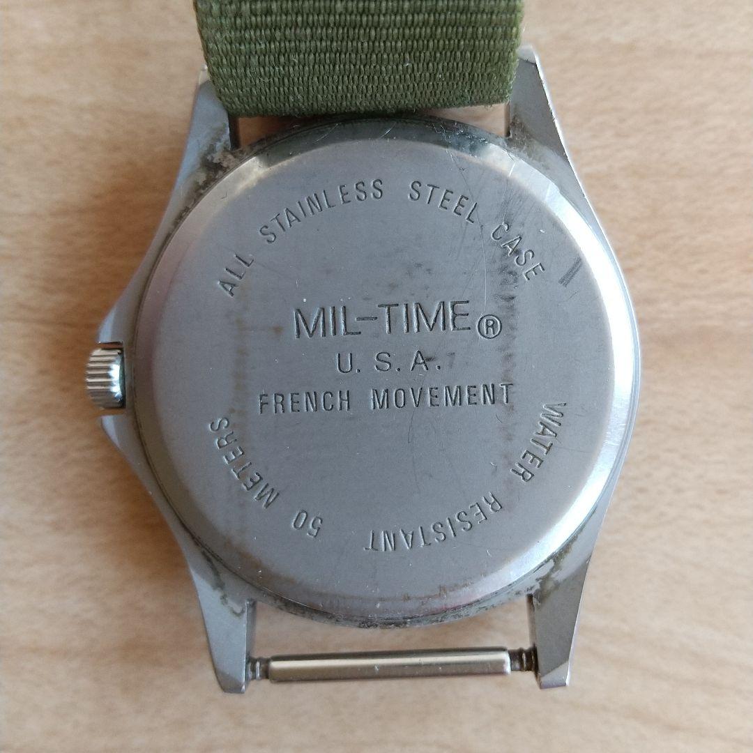 MIL-TIME 防水アナログ腕時計 カーキ