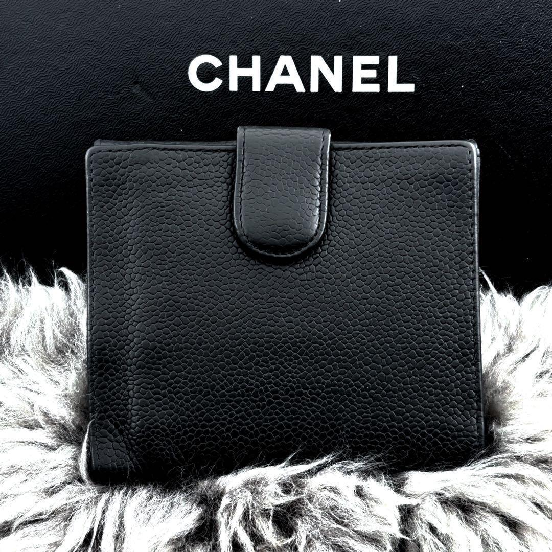 美品✨】シャネル 財布 ココステッチ キャビア Wホック 二つ折 - メルカリ