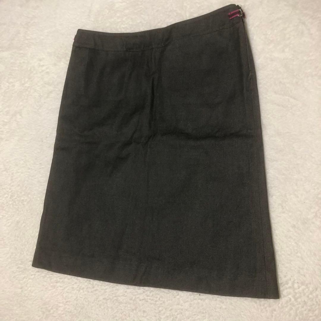 miumiu ミュウミュウ　台形スカート　ひざ丈　ミニスカート　グレー　42