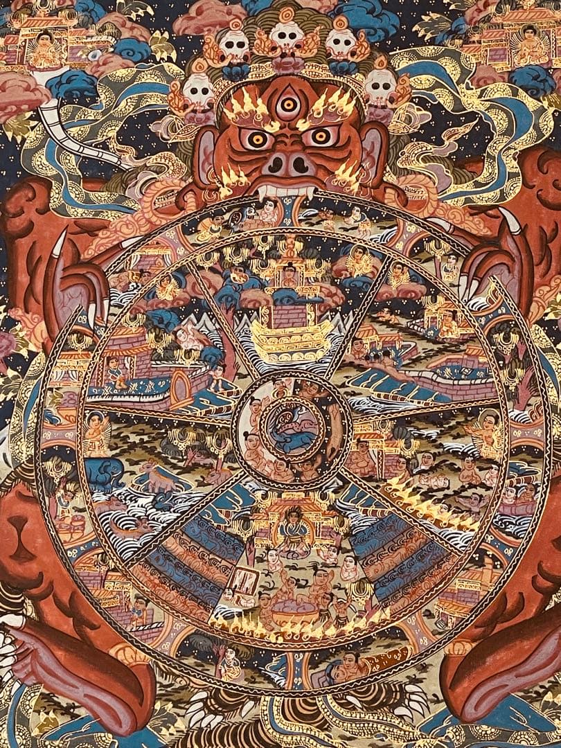 チベット密教 手描き曼荼羅（マンダラ）タンカ【新品・一点物】肉筆画 D3