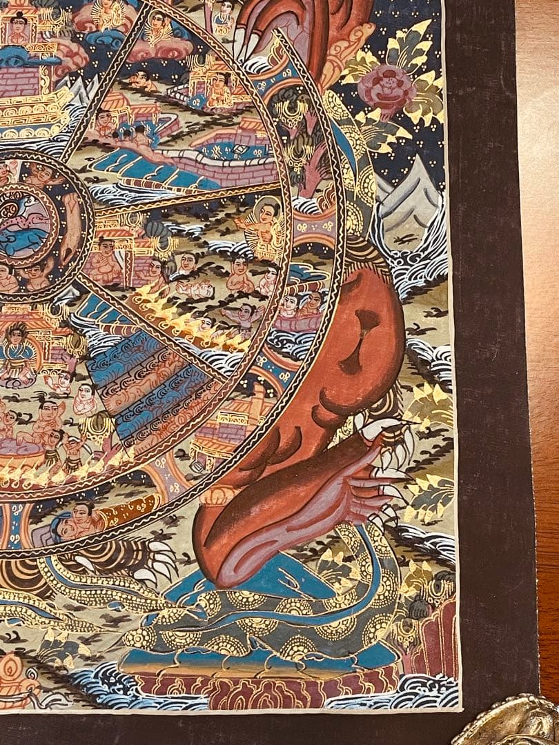 チベット密教 手描き曼荼羅（マンダラ）タンカ【新品・一点物】肉筆画 D3