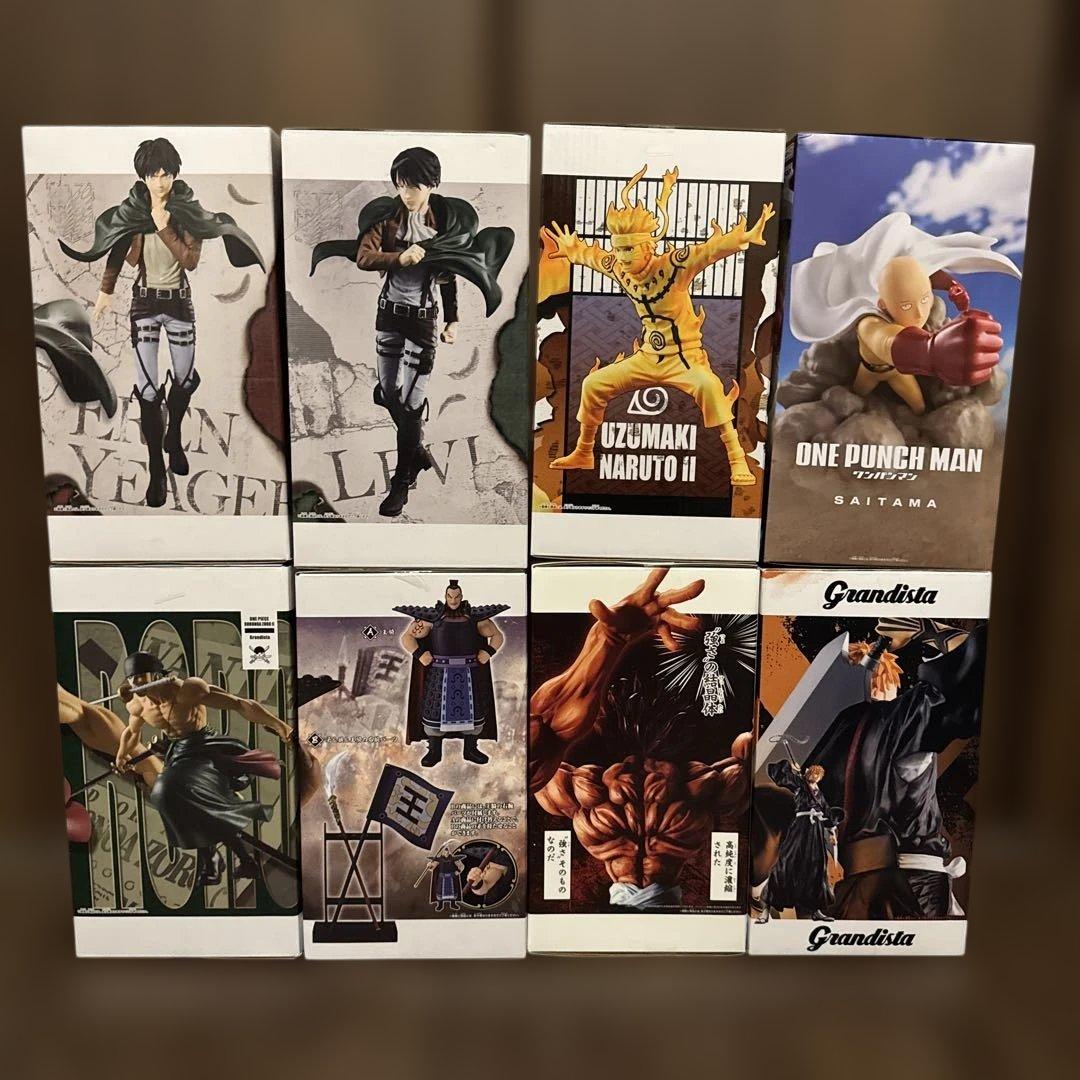 フィギュア Grandista 他 8体セット ワンピース/ナルト/進撃/刃牙他