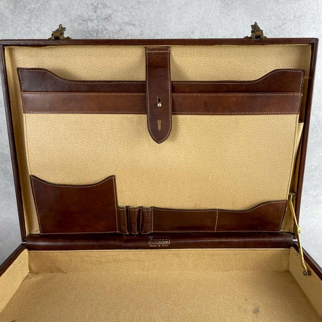 ダイヤルロック●BALLY アタッシュケース ビジネスバッグ レザー ブラウン