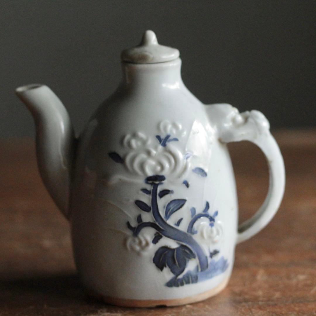 平戸焼 染付 水注 酒次 化粧水入れ 古美術 古道具 アンティーク 疵直し