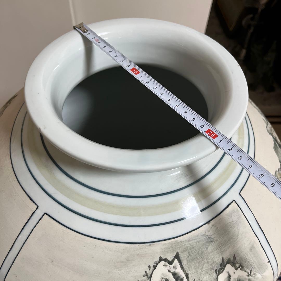 四季山水画装飾の陶器花瓶 白磁韓国 MONSTER 骨董品 美術品 限定品