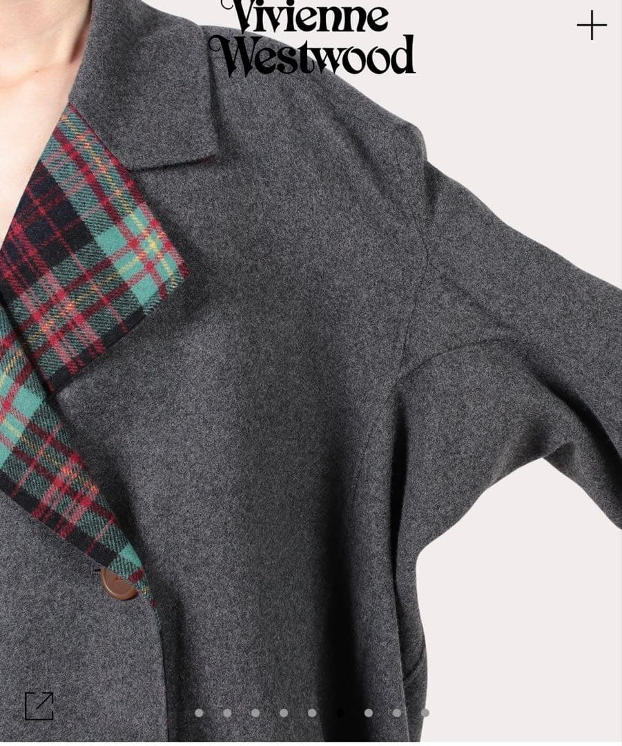 美品】VivienneWestwoodタータンチェックリバーピローダブルコート