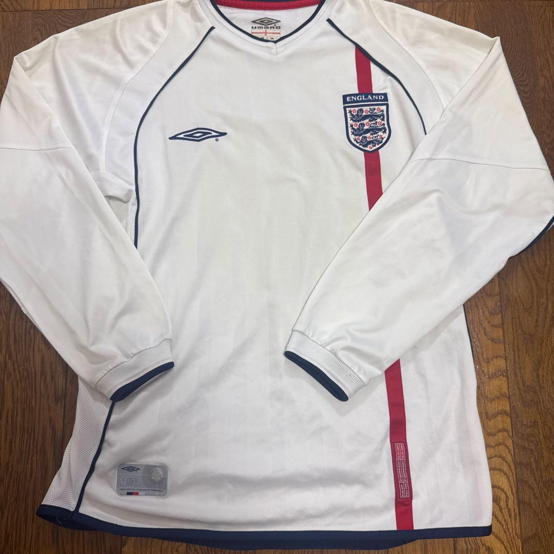 イングランド代表】2002年W杯レプリカユニフォーム（長袖・ホーム・M