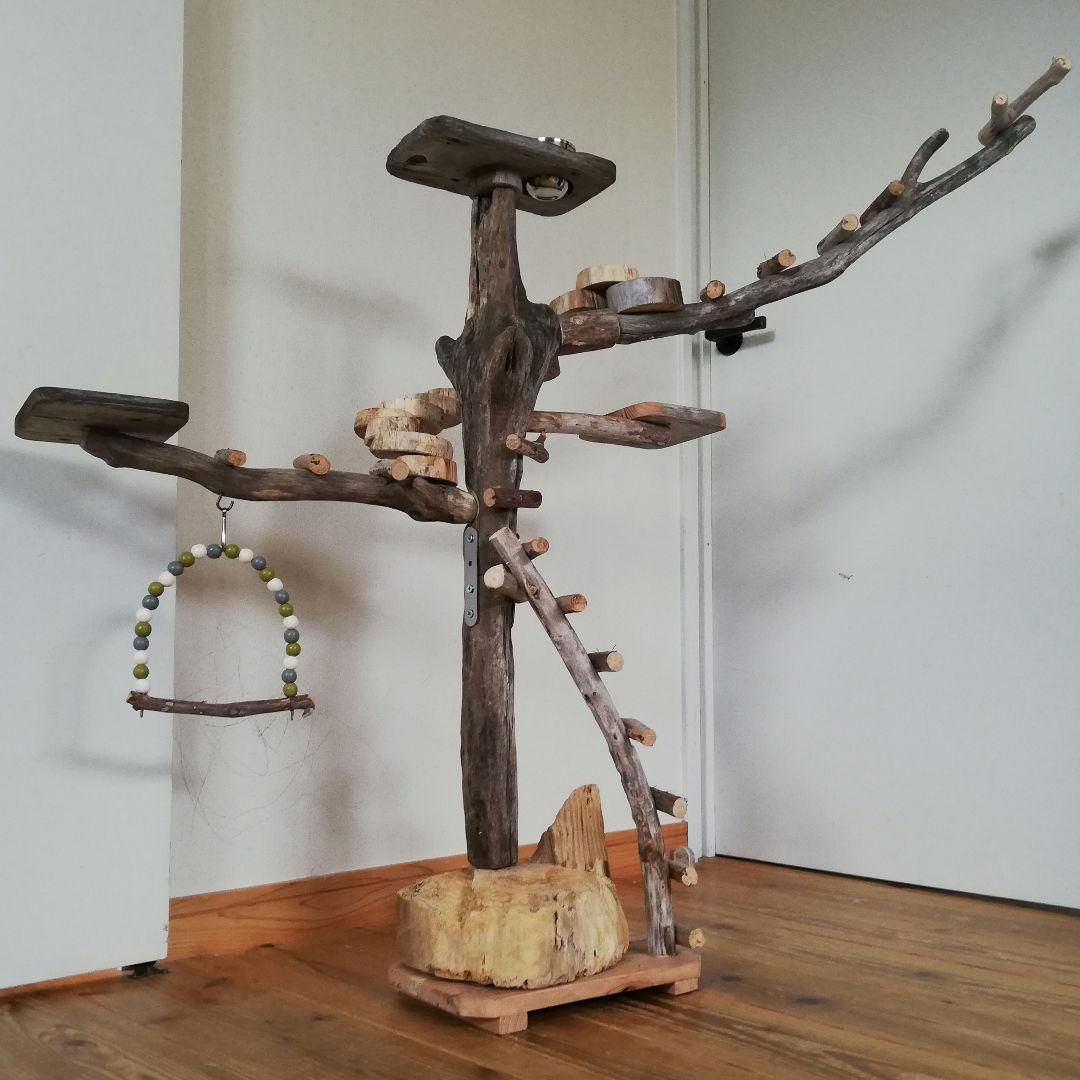 バードアスレチックジム大型 ㊲ 天然木 自然木 止まり木 インコ おもちゃ