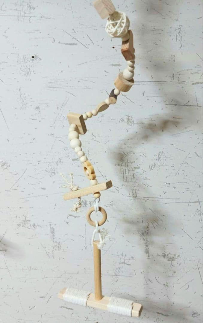 42 ロング 自然素材 ウッドクライミング(小) インコ ガジガジバードトイ