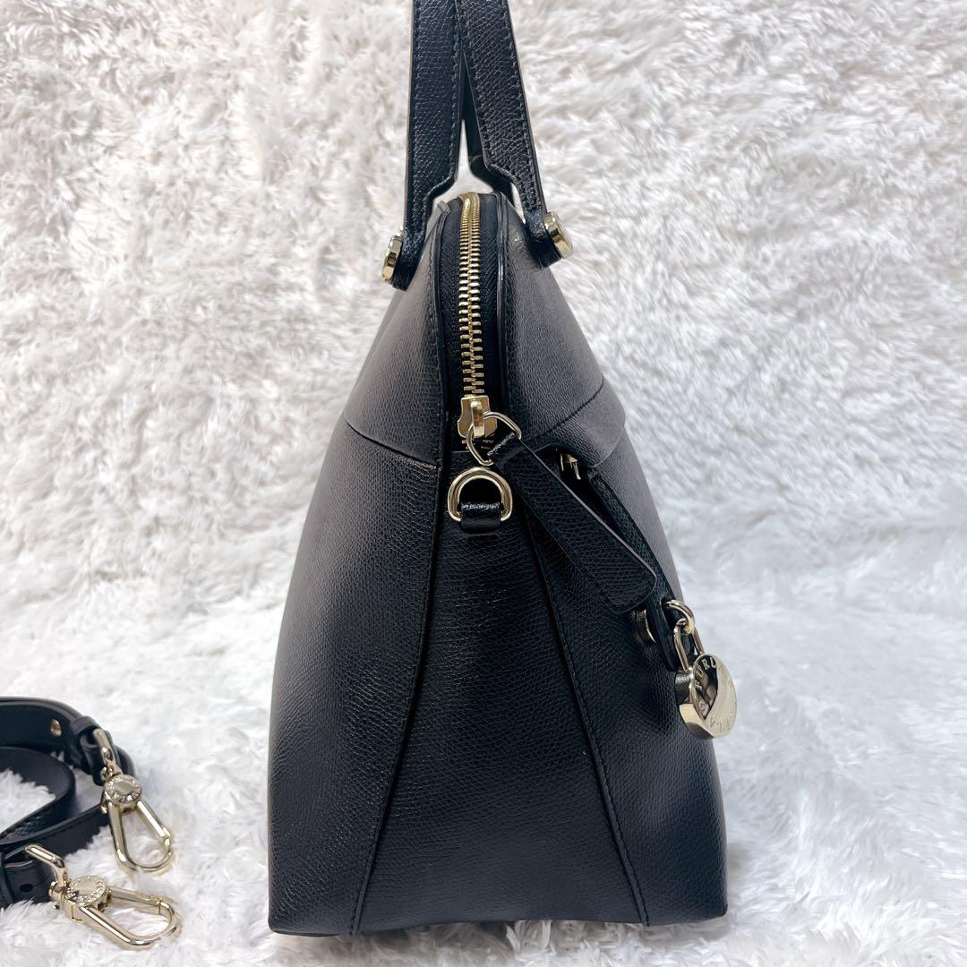 極美品✨FURLA パイパー 2way ハンドバッグ ショルダーバッグ 黒 M