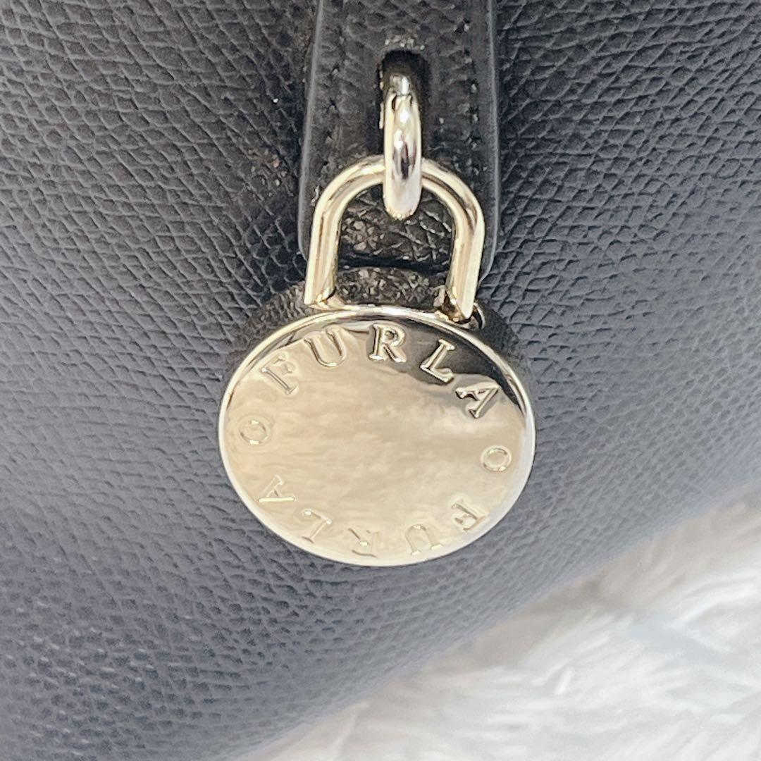 極美品✨FURLA パイパー 2way ハンドバッグ ショルダーバッグ 黒 M