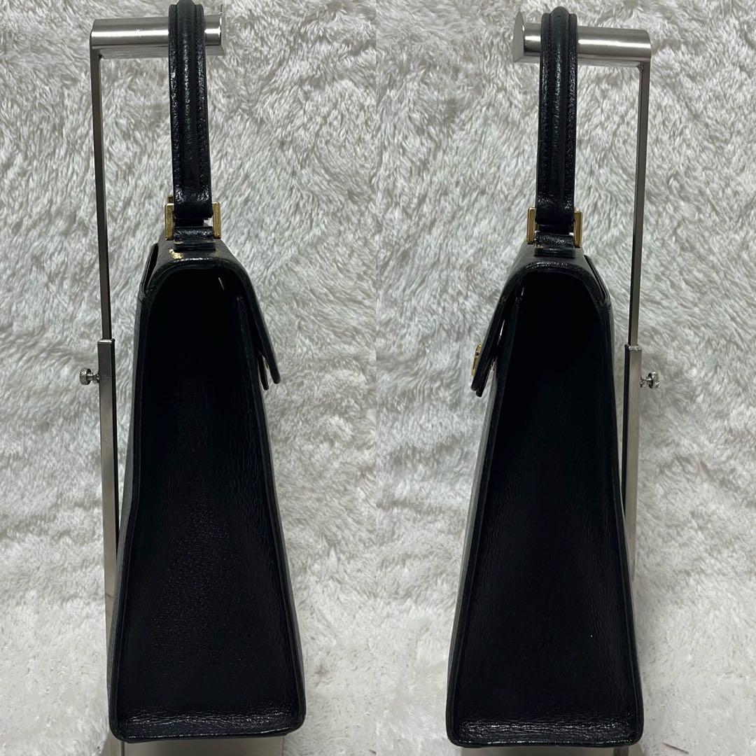 VALENTINO GARAVANI ハンドバッグ ゴールド金具 レザー 黒色