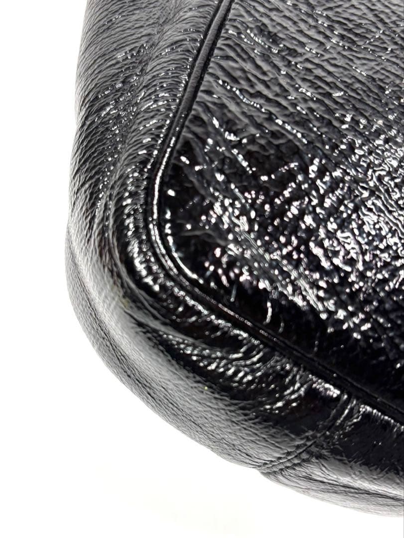 濱野（HAMANO） ハンドバッグ　サンピエトロ　がま口　ビジューストーン　黒