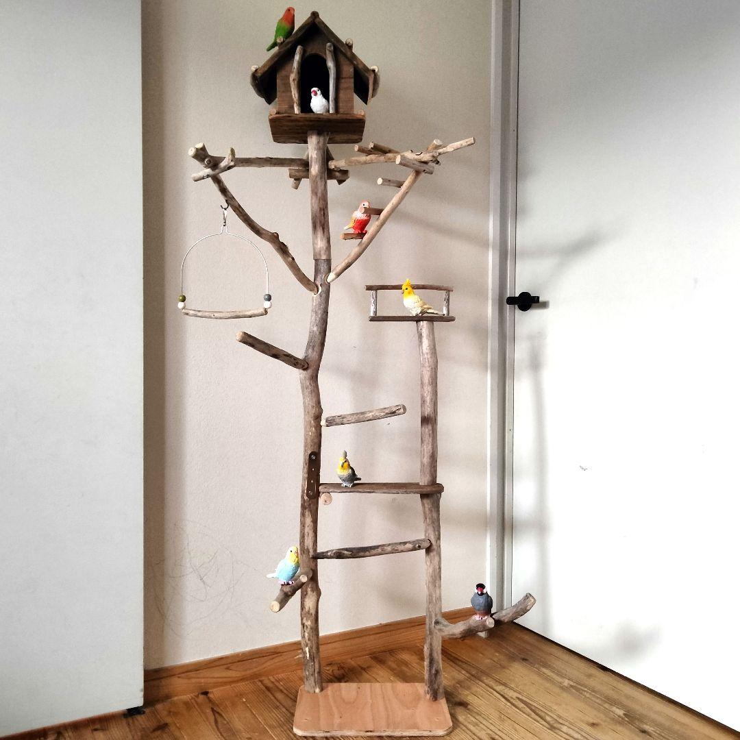 冬桜様専用 バードアスレチックジム大型 天然木 自然木 流木 止まり木