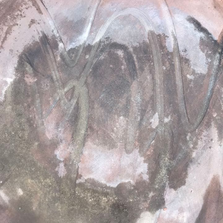 盆栽鉢 超希少レア時代朱泥大盆栽鉢落款木肌松皮中国山野草寄せ植え