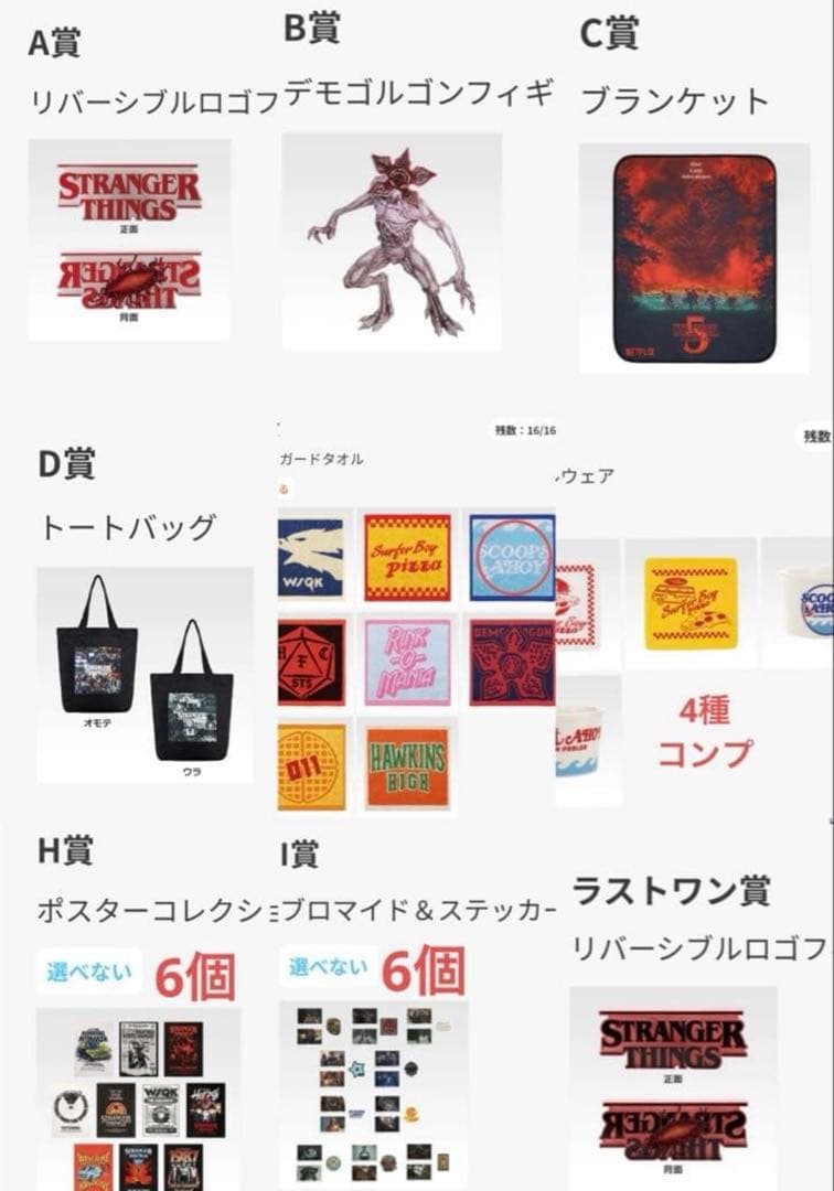 一番くじ ストレンジャー・シングス 未知の世界 Vol.2 まとめ売り①