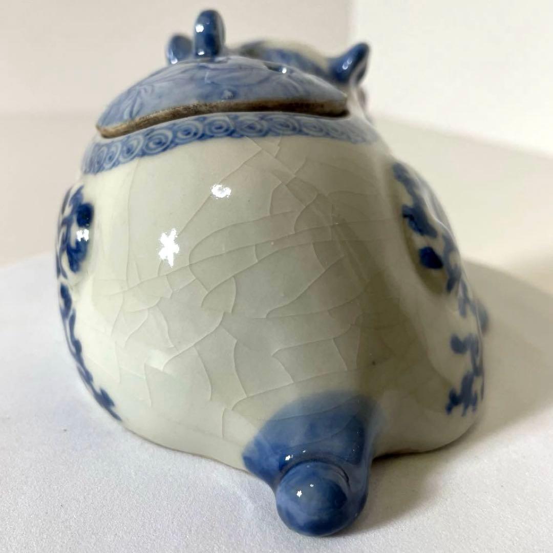 XG446 古染付・猪型香炉・古染付・伊万里・香炉・骨董・中国古玩