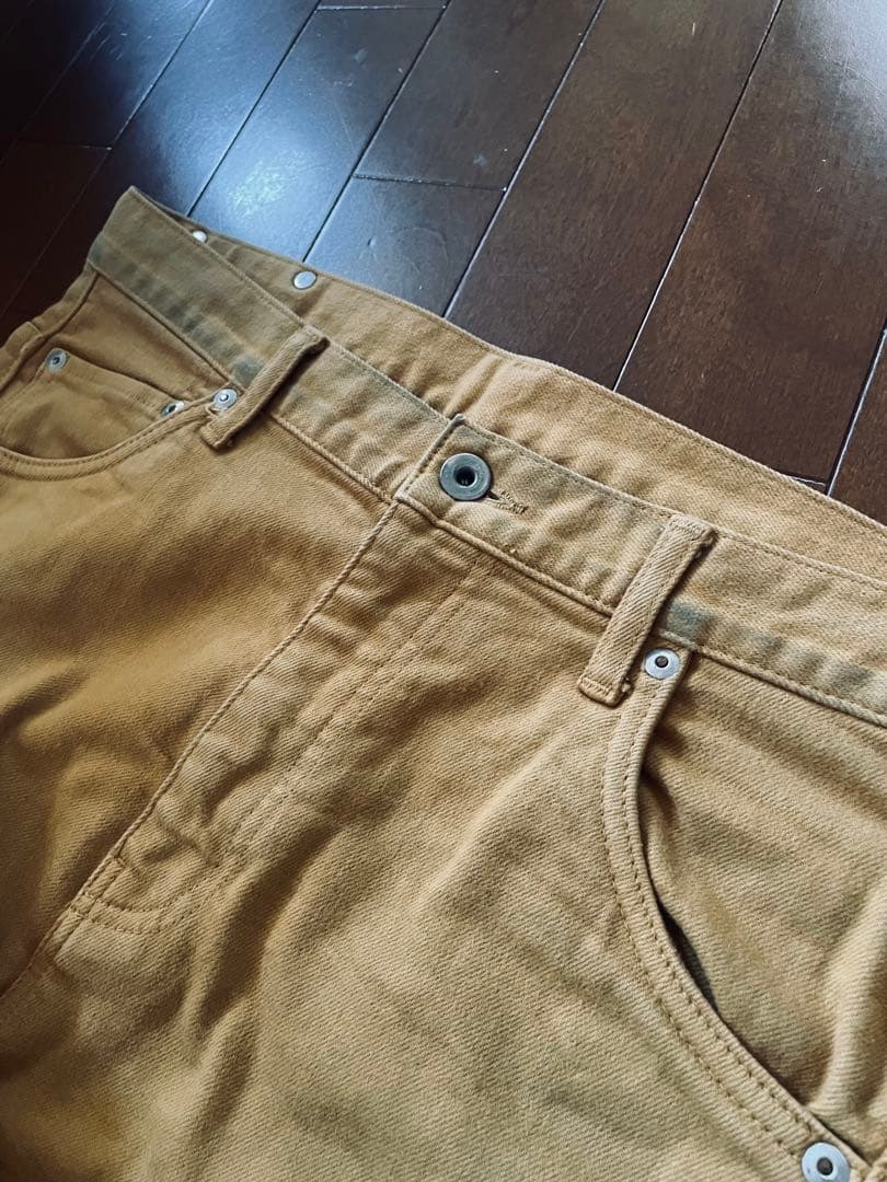 バックラッシュ ストレッチデニム セミサルエル 茶系 パンツ