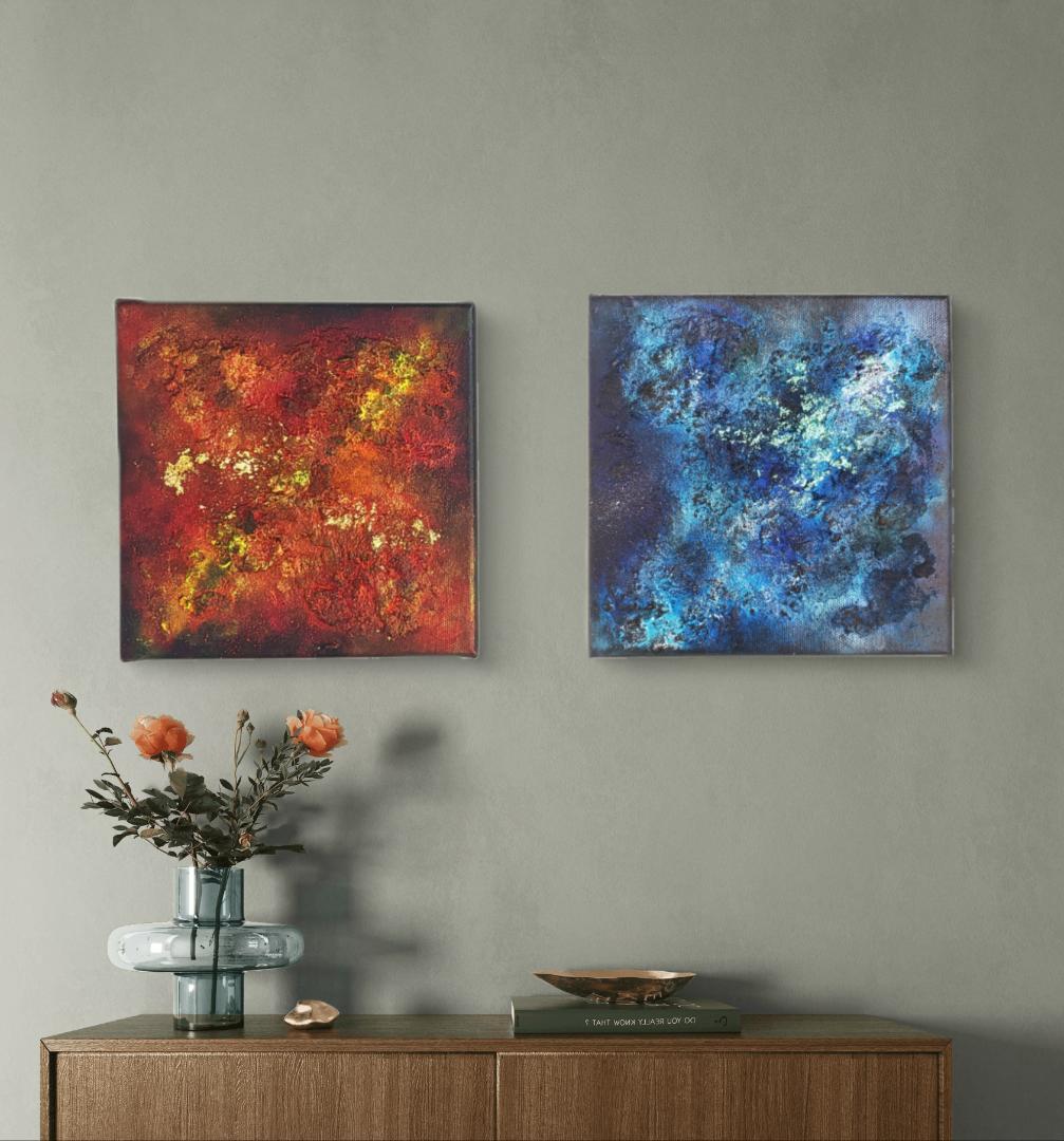 【専用】地中の鼓動ー深海にあるもの / テクスチャーアート 18×18㎝